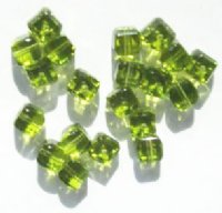 20 6mm Faceted Olive Cube Beads